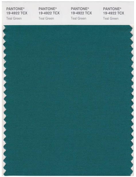 Pantone Smart 19 4922 Tcx Color Swatch Card Teal Green In 2022