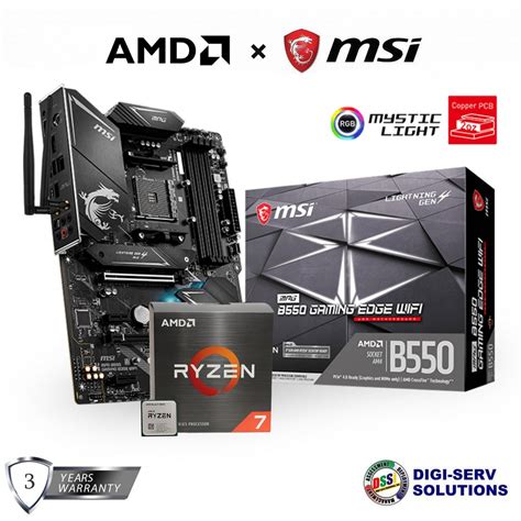 Amd Ryzen 7 5800x Processor With Mpg B550 Gaming Edge Wifi Gaming Motherboard Bundle Shopee