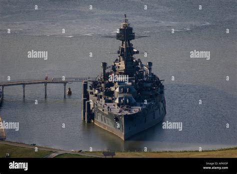 Battleship Texas From The San Jacinto Monument Stock Photo Alamy