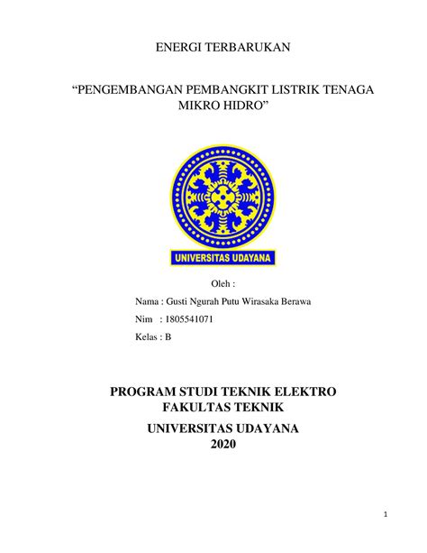 Pltmh Plt Energi Terbarukan