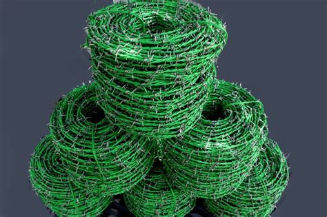 Kg Pvc Coated Barbed Wire For Home Indusrties Roads Stadiums