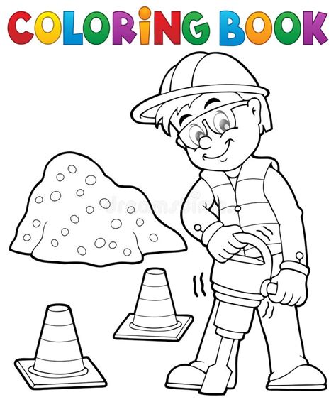 Trabalhador Da Constru O Do Livro Para Colorir Ilustra O Do Vetor