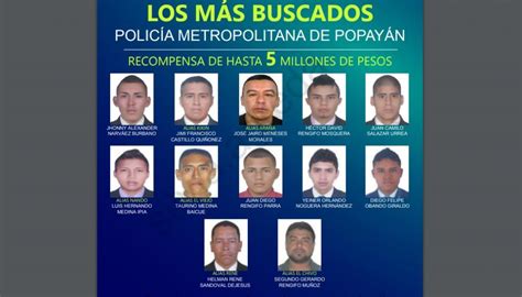 Policía Dio A Conocer El Cartel De Los Más Buscados En Popayán