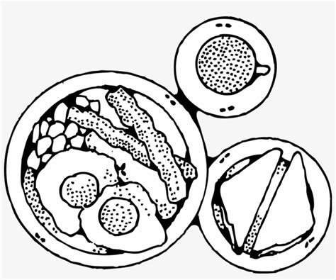 Breakfast Clip Art Black And White - 600x472 PNG Download - PNGkit