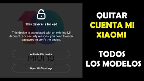 Como Quitar La Cuenta MI Xiaomi Por Servidor YouTube