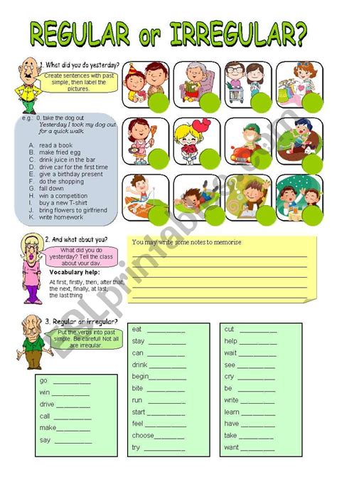 Ejercicio De Simple Past Tense Regular Irregular Verbs Ficha Pdf Riset