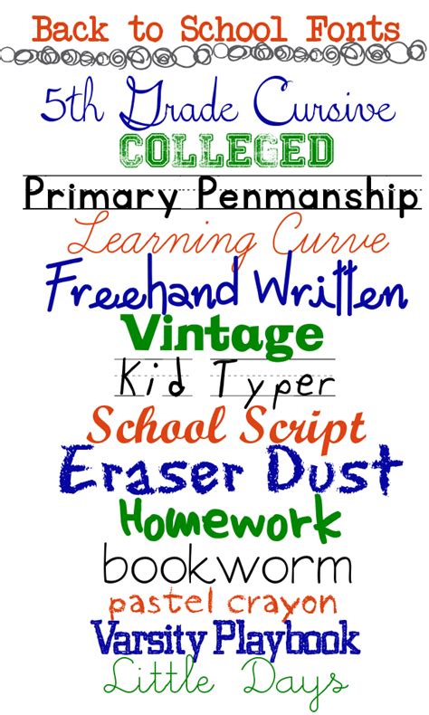 Back to School Fonts for Your Printables & Graphics - A Grande Life