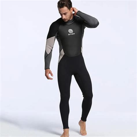 Lumiparty Men Wetsuits Super Stretch Armpit Jumpsuit 3mm Neoprene Full Body Diving Suit Rash