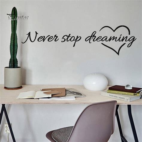 Cheap Never Stop Dreaming Inspirational Quotes Wall Decal Sticker