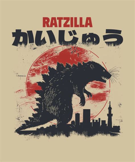 Placeit Manga Themed T Shirt Design Template With A Godzilla Inspired