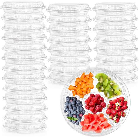 Lawei Pack Inch Plastic Appetizer Tray With Lid Sectional