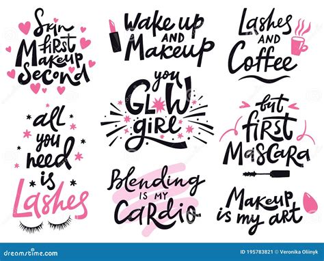 Beauty Make Up Quote Hand Lettering Cosmetic Phrase Makeup Inspiration Quotes Beauty Salon