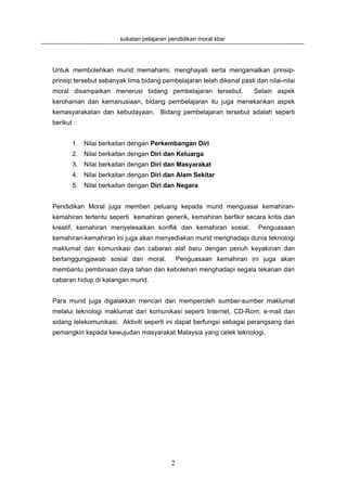 Sukatan Moral Kbsr PDF