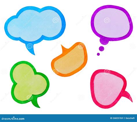 Set Of Colorful Speech Bubbles Or Clouds Stock Illustration