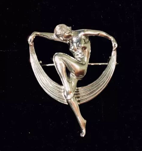 STERLING SILVER NUDE Dancing Girl Art Deco Nouveau Lady Dancer Lapel Brooch Pin 75 00 PicClick UK