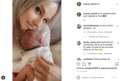 Marion Rousse maman gaga elle poste un adorable cliché de son bébé