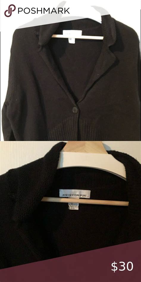 Jones New York Sweater Blazer Clothes Design Short Sleeve Sweater