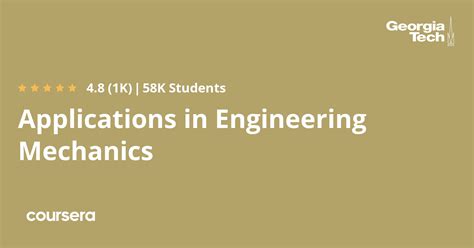 Free Online Course - Applications in Engineering Mechanics (Coursera)