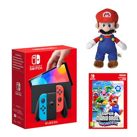 Nintendo Switch Oled Modell Neon Blau Neon Rot Super Mario Bros