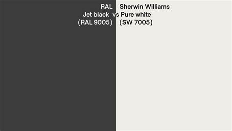 Ral Jet Black Ral 9005 Vs Sherwin Williams Pure White Sw 7005 Side By Side Comparison