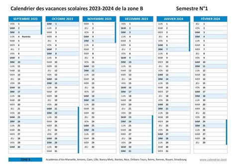 Calendrier scolaire 2023 2024 à consulter télécharger et imprimer en pdf