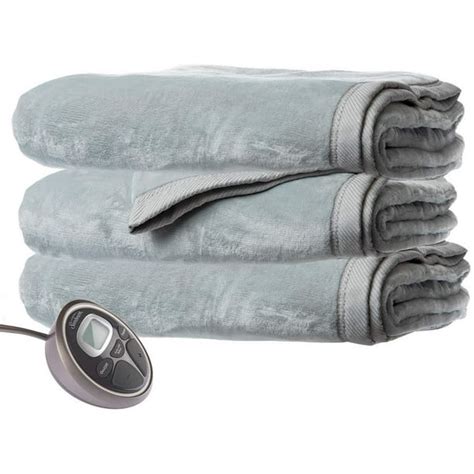 Sunbeam Queen Premium Soft Electric Heated Blanket Velveteen Plush 20