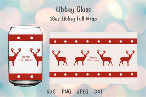 Christmas Deer Libbey Glass Wrap Svg O Graphic By Ncyd Shop