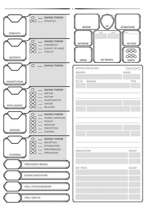 Printable D D Character Sheet Diy D And D Character Sheet Digital File