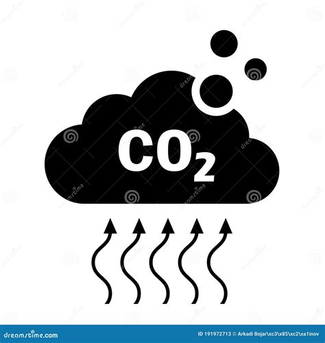 Carbon Dioxide CO2 Emission Vector Icon Stock Vector Illustration Of