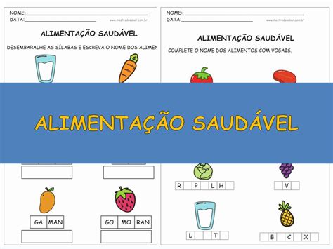 Atividades Sobre Alimenta O Saud Vel Mestre Do Saber