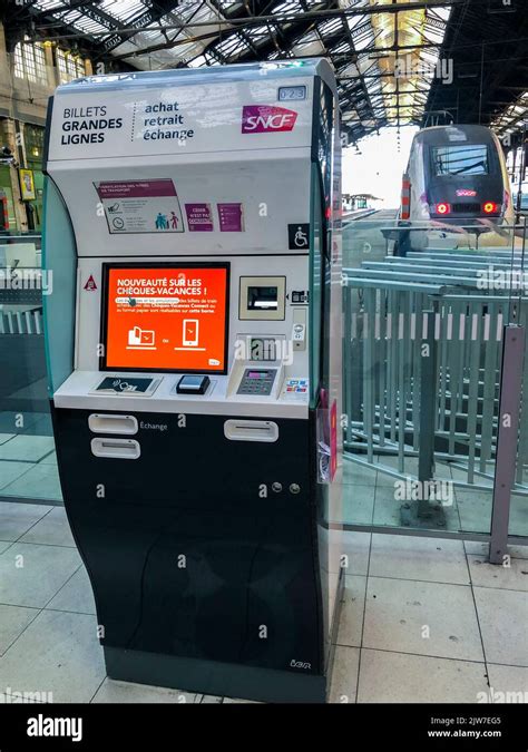 Paris France Detail Ticket Vending Machine French Train Station