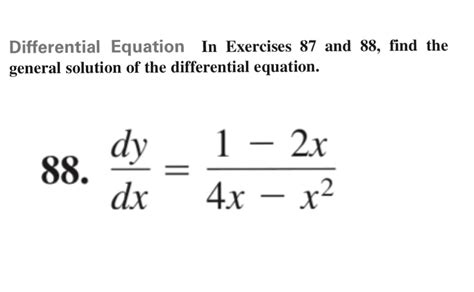 Solved Differential Equationin Exercises 87 And 88 Find The