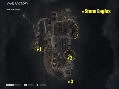 War Factory Stone Eagle Locations Guide Sniper Elite