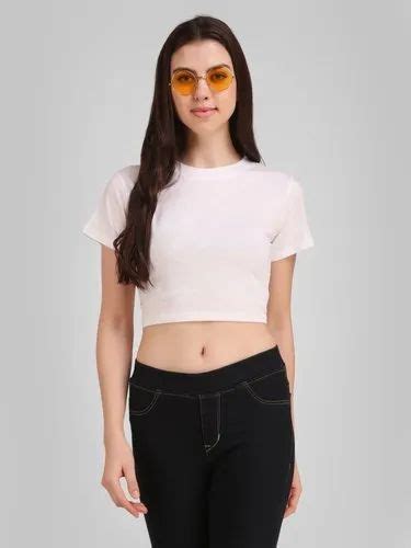 Half Sleeve Ladies Cotton Plain T Shirts Casual Wear At Rs 105 Piece