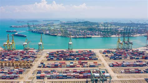 singapore port stock video footage