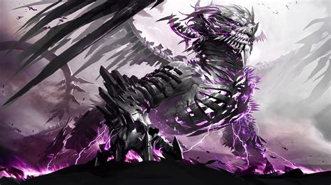 Gray and pink dragon character, dragon, fantasy art, artwork HD ...