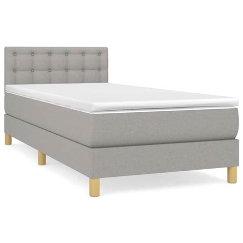 Lits Cadres De Lit Lit Sommier Tapissier Et Matelas Gris Clair