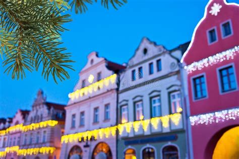 Buildings With Christmas Decoration Stock Image Image Of Background