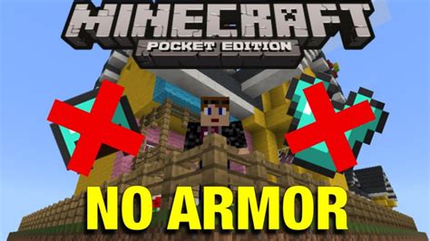 NO ARMOR CHALLENGE Skywars Minecraft Pocket Edition YouTube