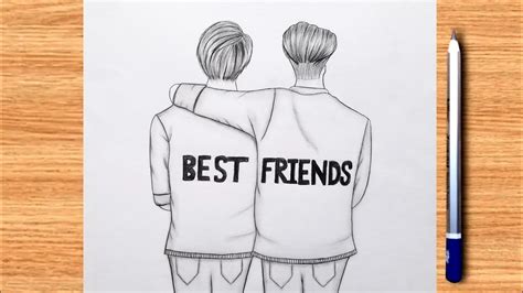How To Draw A Boys Best Friends Best Friends Drawing Boy Friends