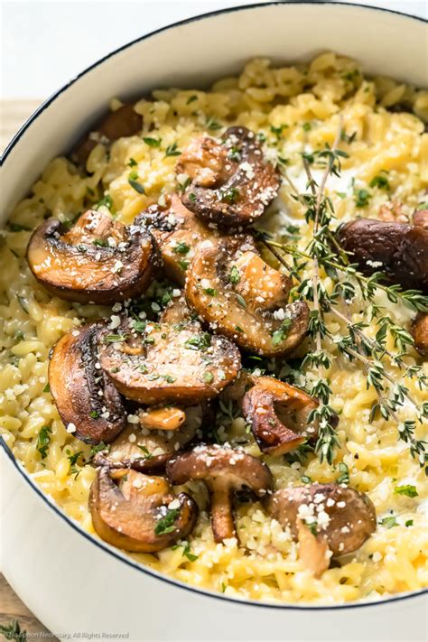 Mushroom Orzo Risotto Recipe No Spoon Necessary