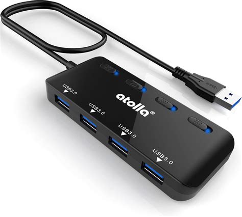 Atolla USB 3 0 Hub Multi Socket 4 Port Ultra Slim Data Hub With 60cm