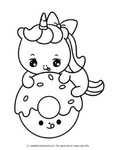 Donut Coloring Picture Cassie Smallwood