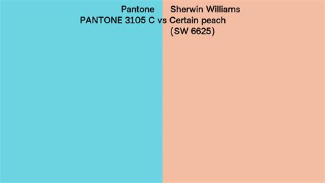 Pantone C Vs Sherwin Williams Certain Peach Sw Side By Side