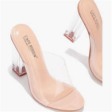 Cape Robbin Shoes New Cape Robbin Nude And Clear Heeled Sandals Poshmark
