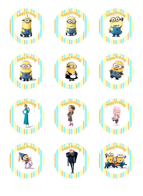 Despicable Me Cupcake Toppers Pdf Despicable Me Party Despicable Me