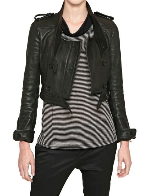 Lyst Burberry Prorsum Nappa Leather Biker Jacket In Black