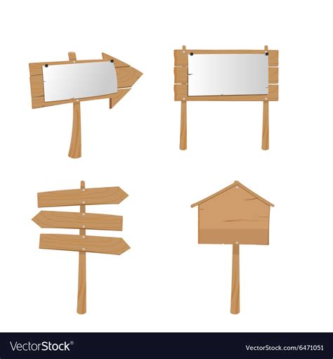 Wood placard plank sign boards Royalty Free Vector Image