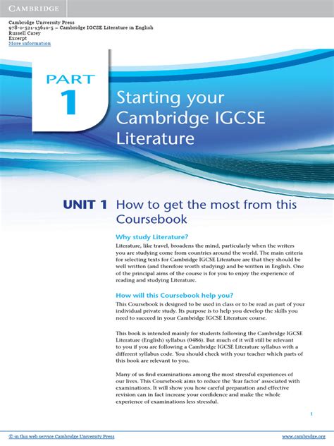 Cambridge Igcse Literature In English Pdf Poetry Books