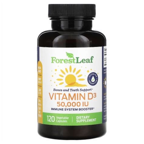 Forest Leaf Vitamin D3 1 250 Mcg 50 000 IU 120 Vegetable Capsules